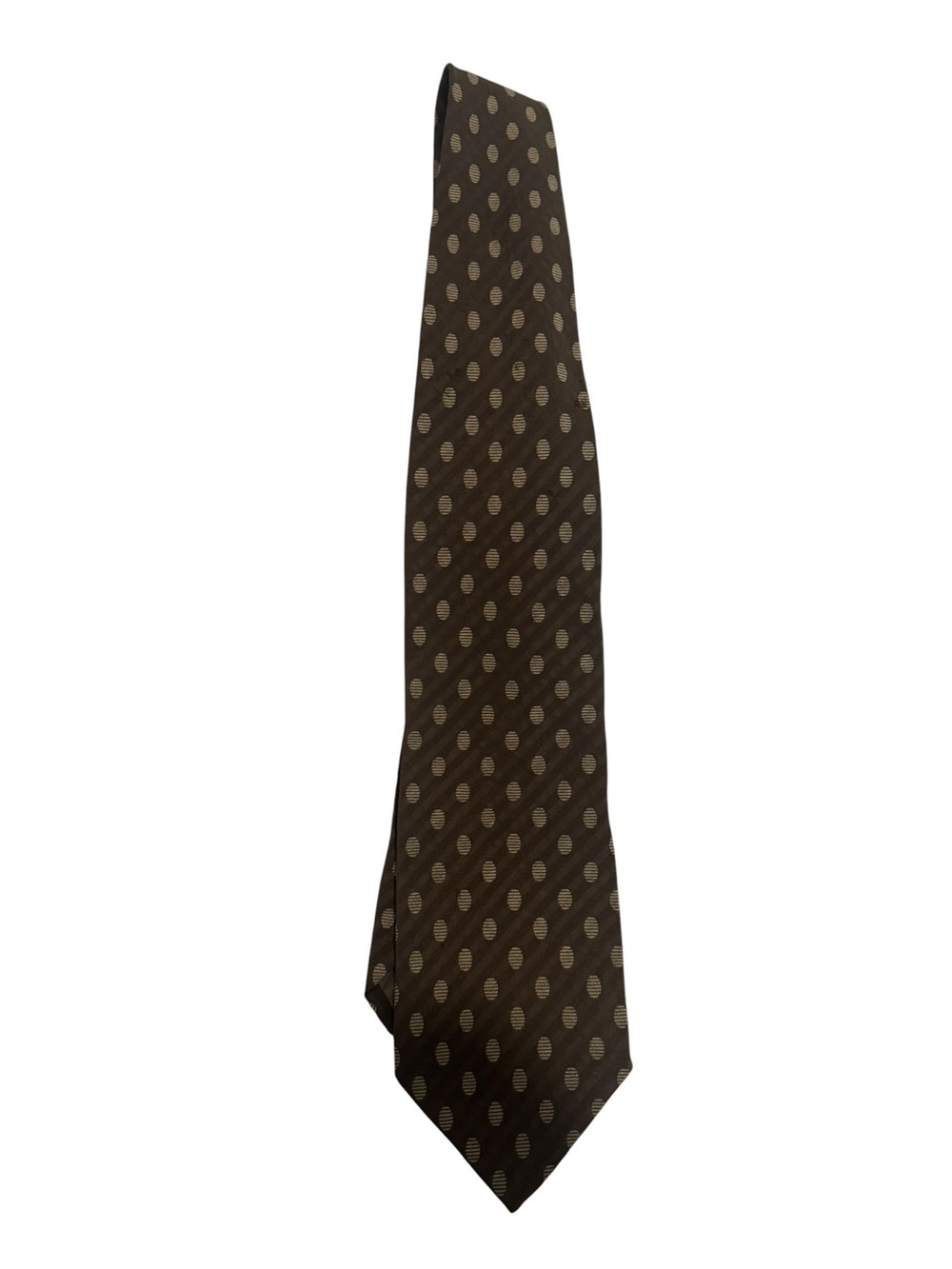 Giorgio Armani Brown Tie with Tan Polka Dots